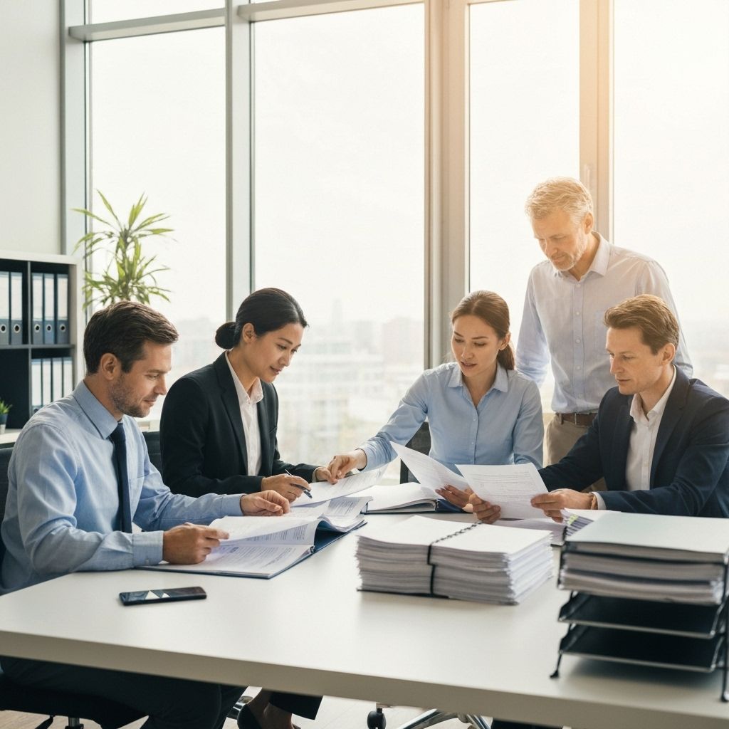 Professional auditing office environment